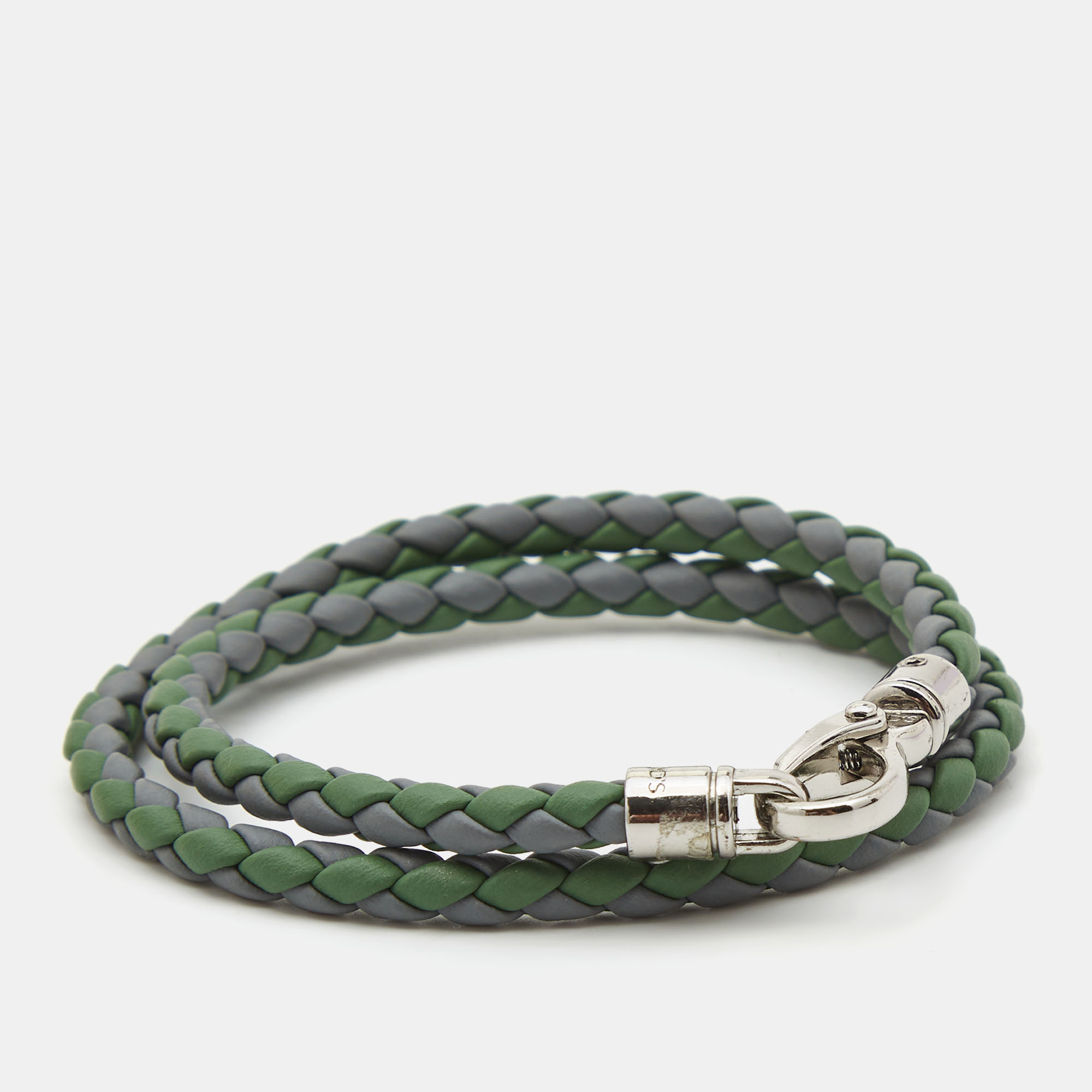 

Tod's MyColors Bicolor Leather SIlver Tone Bracelet