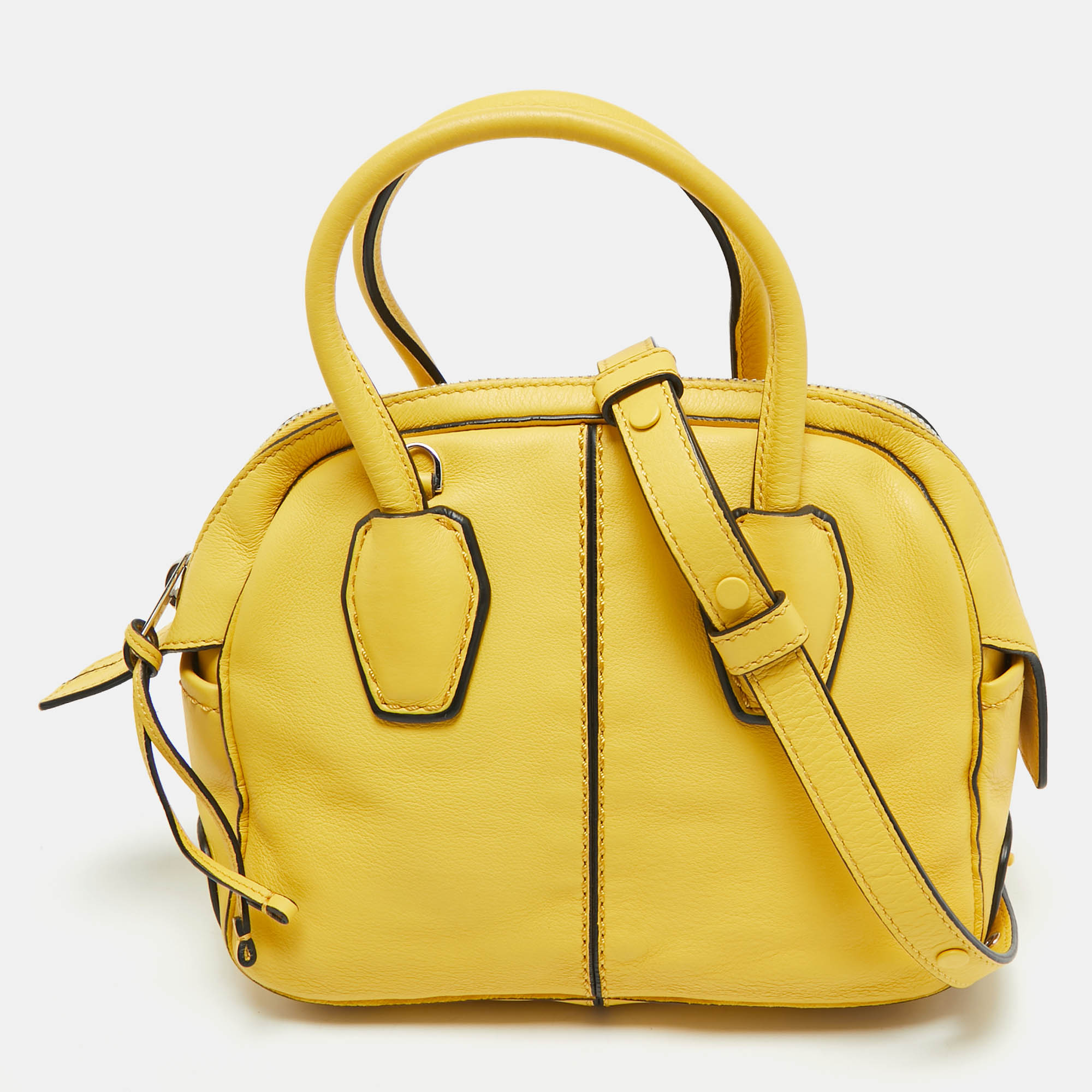 

Tod's Yellow Leather Bauletto Satchel