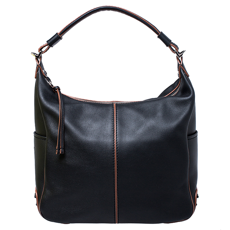 Pre Owned Tod's Black Leather Medium Miky Hobo