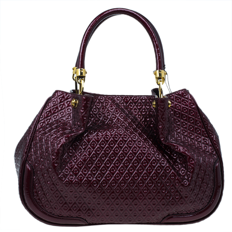 Tod's Signature Burgundy Patent Top Handle