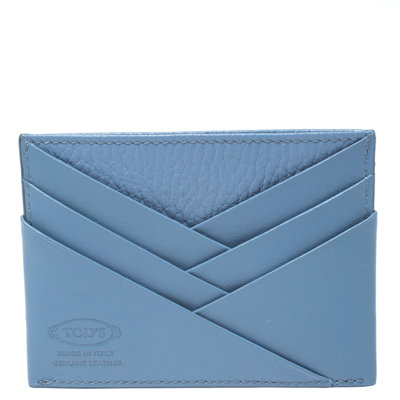 Pre Owned Tod's Light Blue Leather Card Holder