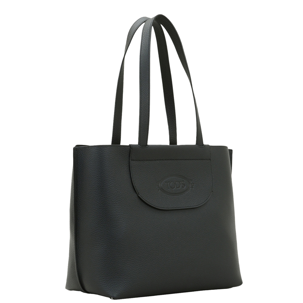 

Tod's Black Leather Medium Shopping Bag