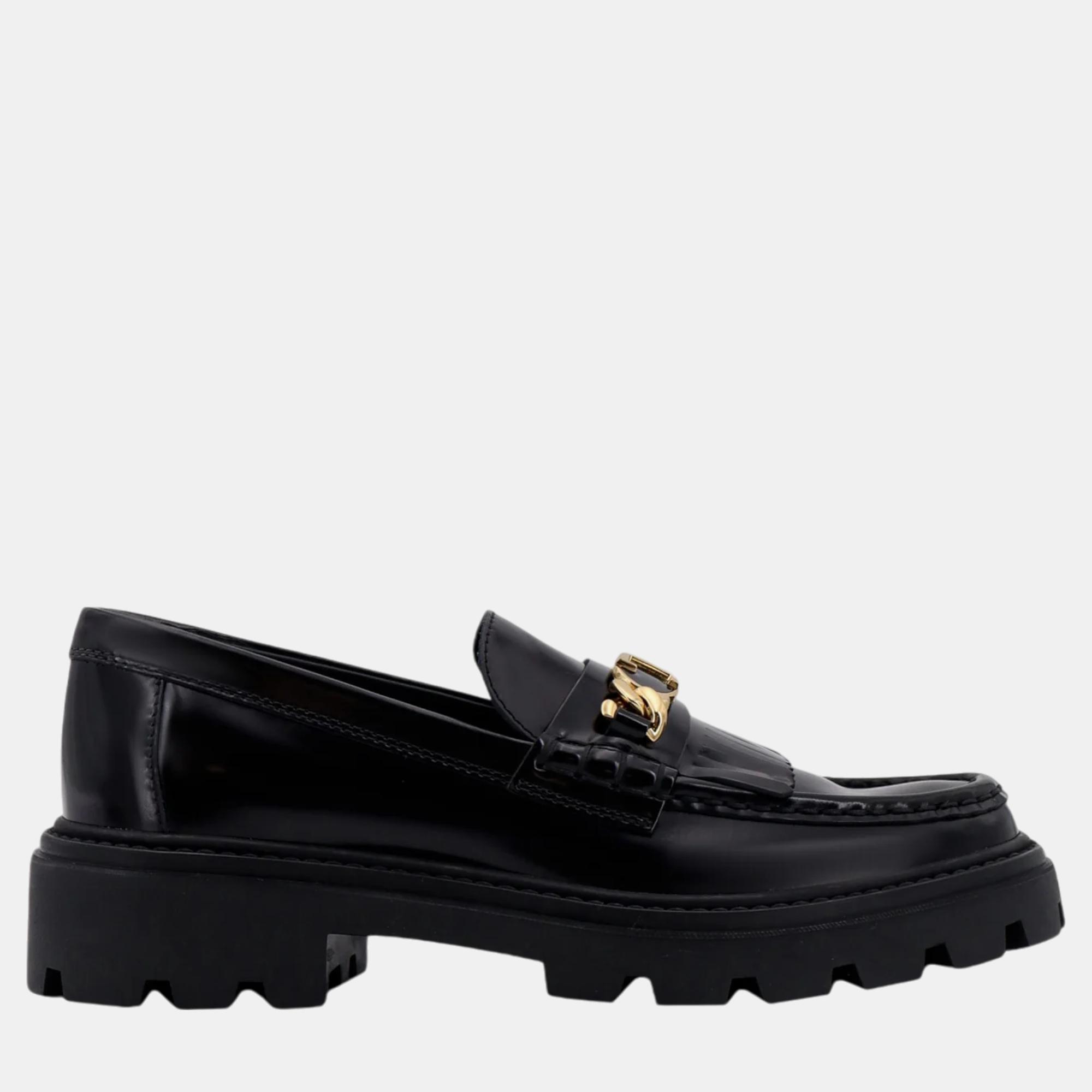 

Tod'S Black Leather Loafers EU