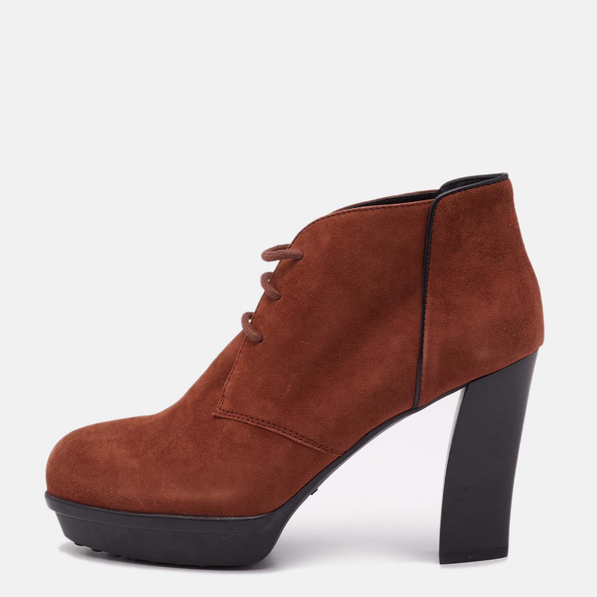 

Tod's Brown Suede Lace Booties Size