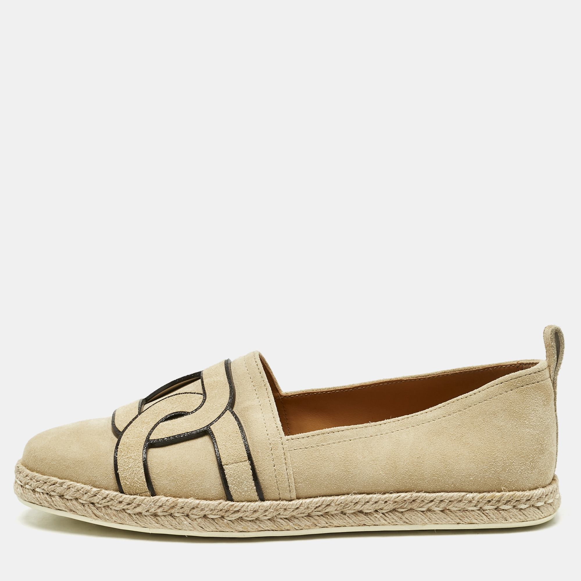 

Tod's Beige Suede Kate Espadrille Flats Size