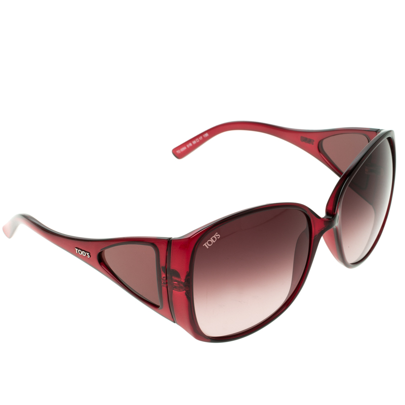 Pre Owned Tod’s Violet/Red TO0054 51B Square Sunglasses