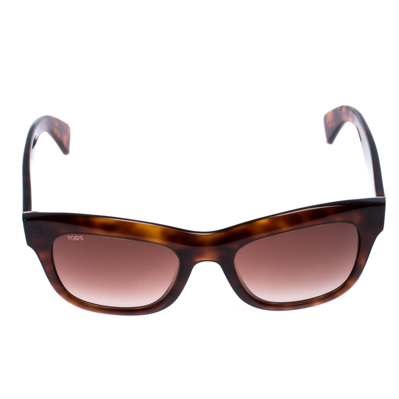 

Tod's Brown Tortoise TO 187 Wayfarer Sunglasses