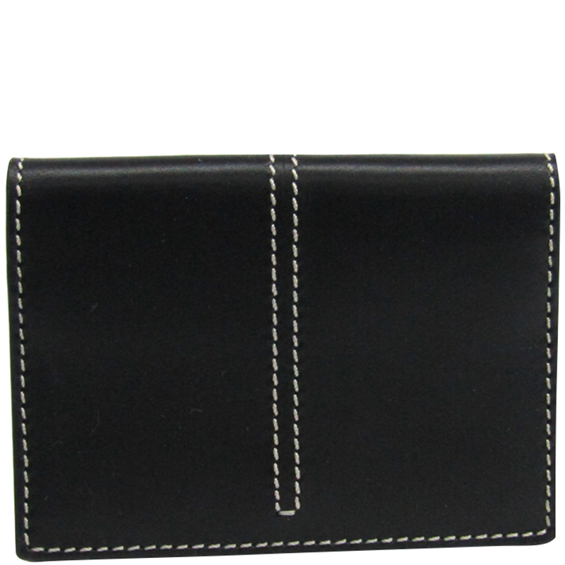 

Tod's Black Leather Business Card Holder