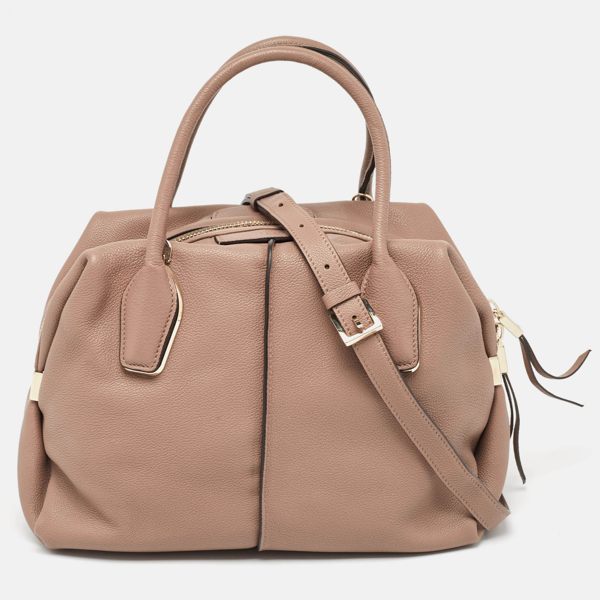 

Tod's Old Rose Leather D Bowler Bag, Pink