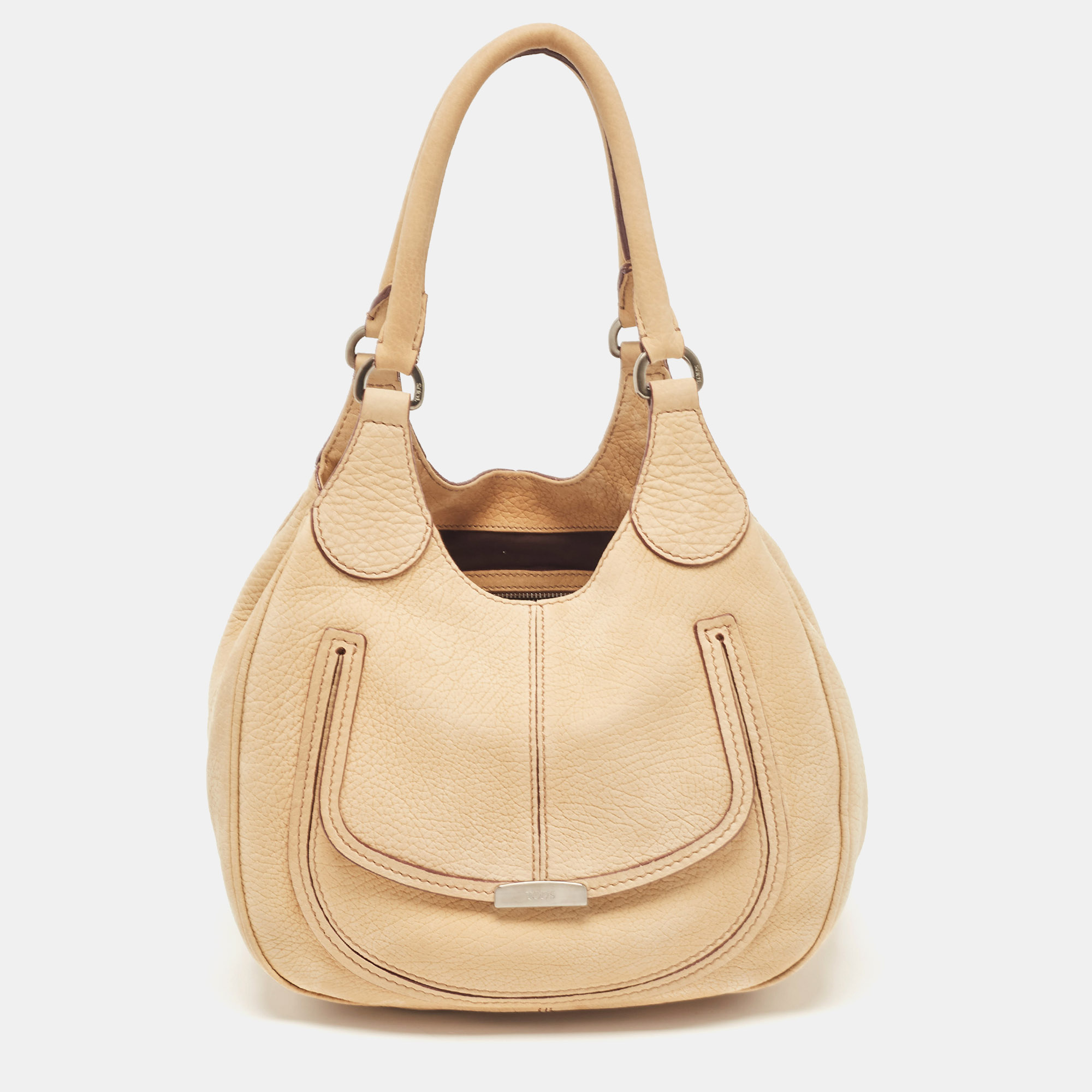 

Tod's Tan Nubuck Leather Shoulder Bag