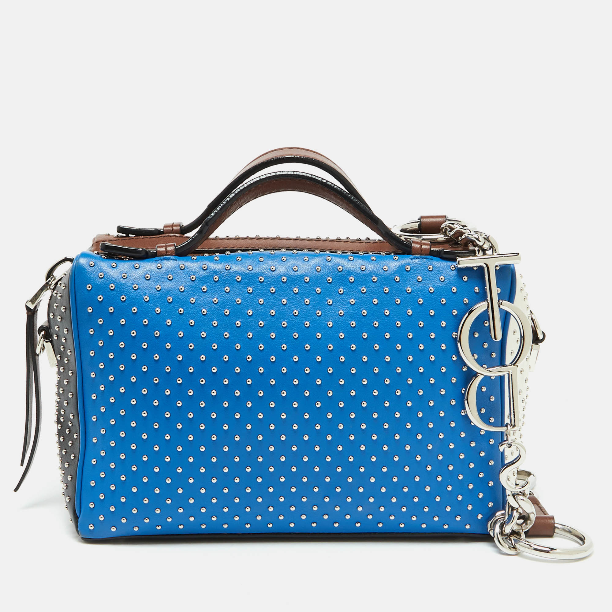 

Tod's Multicolor Leather Gommino Studded Bowling Bag