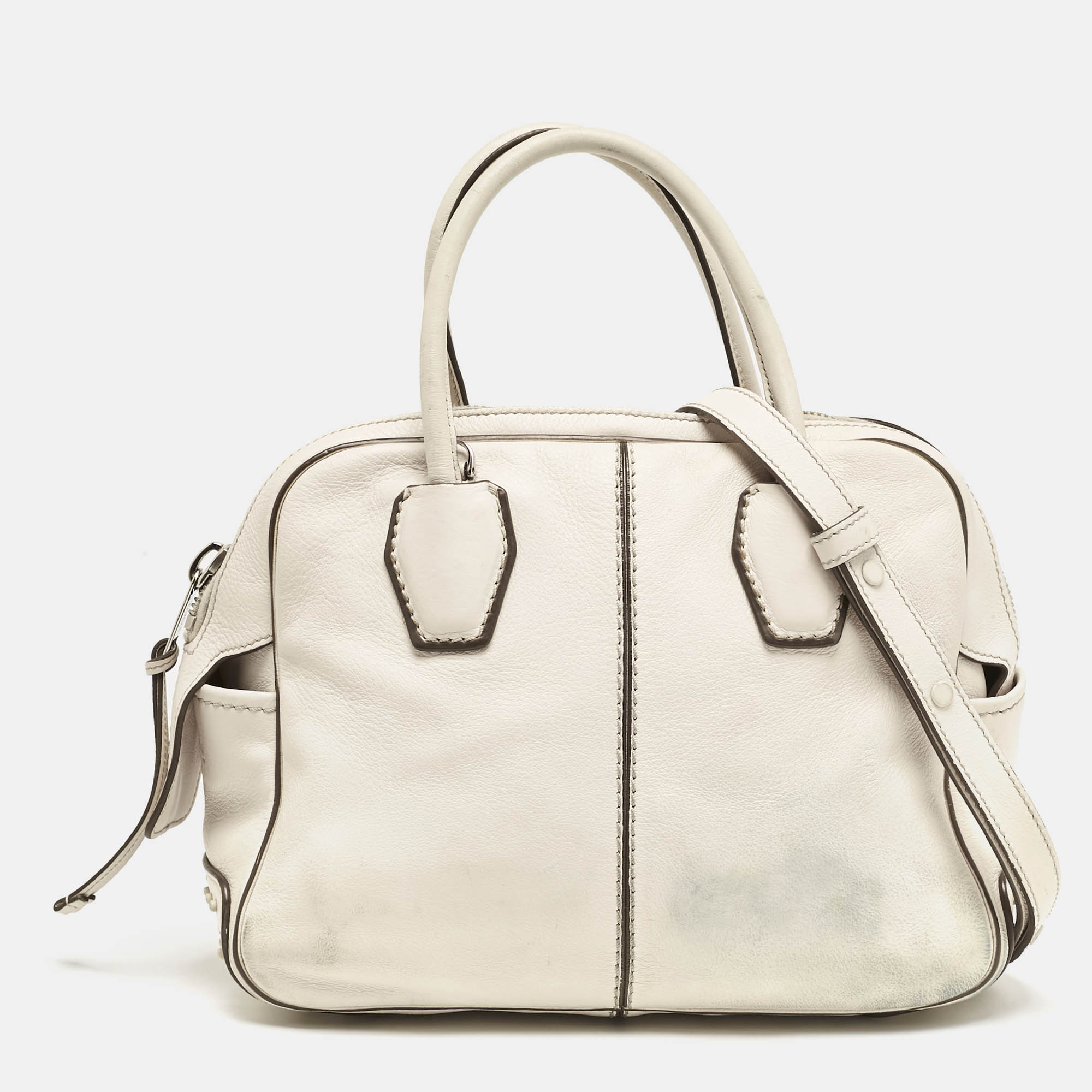 

Tod's Off White Leather Miky Satchel