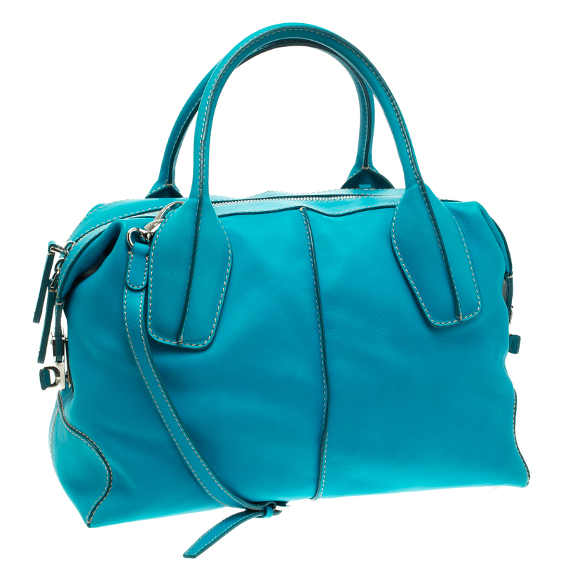 Tod's Blue Leather D Cube Bowler Bag Tod's TLC