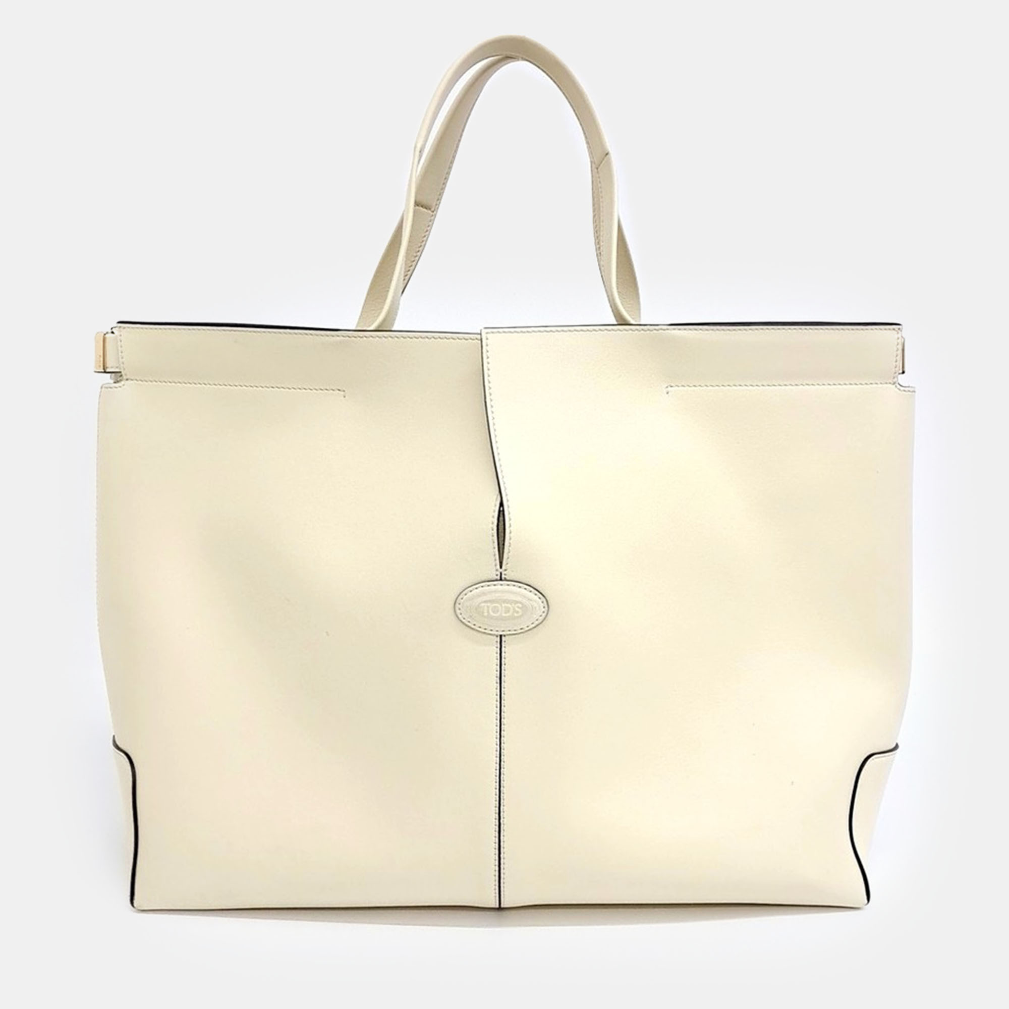 

Tod's Yellow Leather Medium Di Back Folio Bag