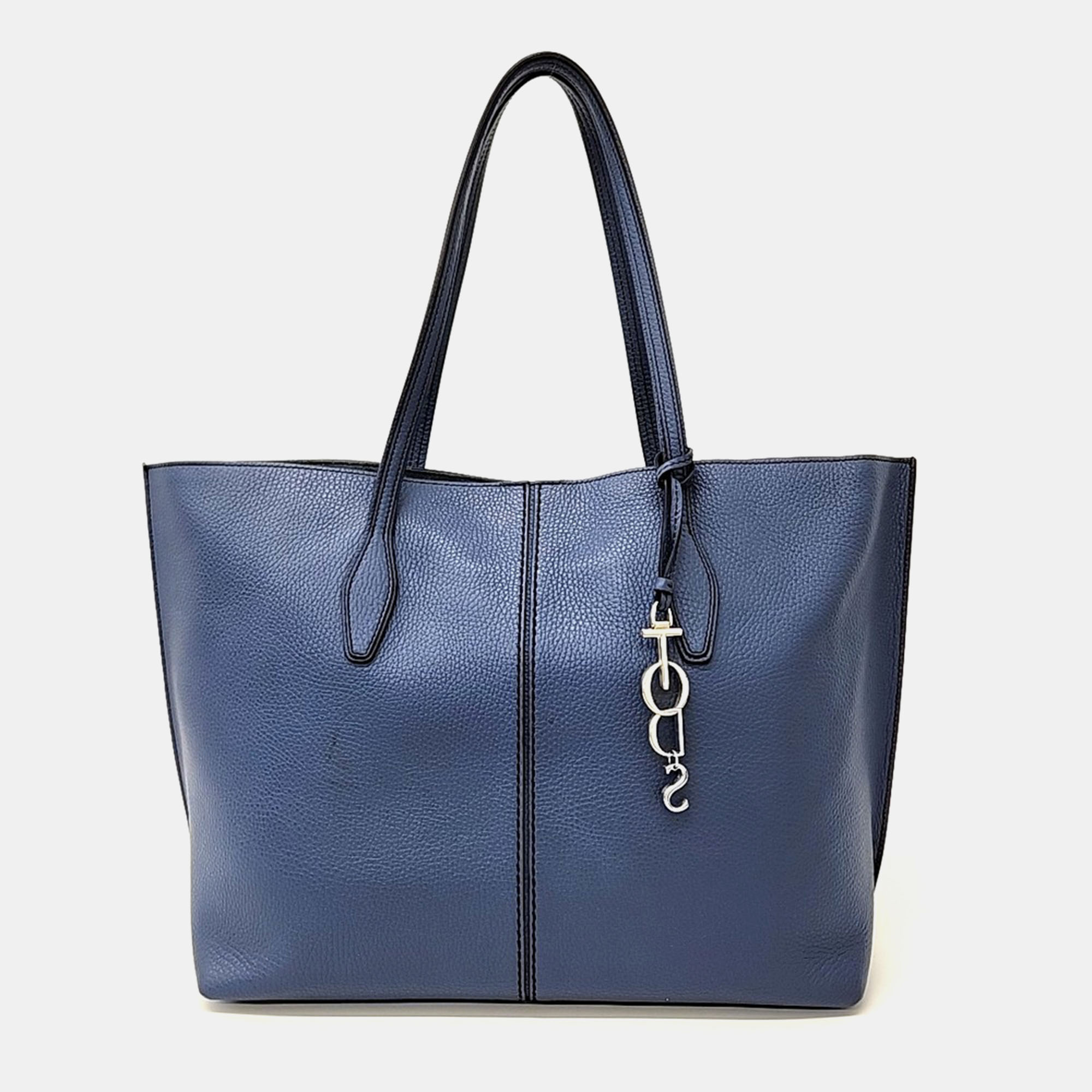

Tod's Blue Leather Tote Bag