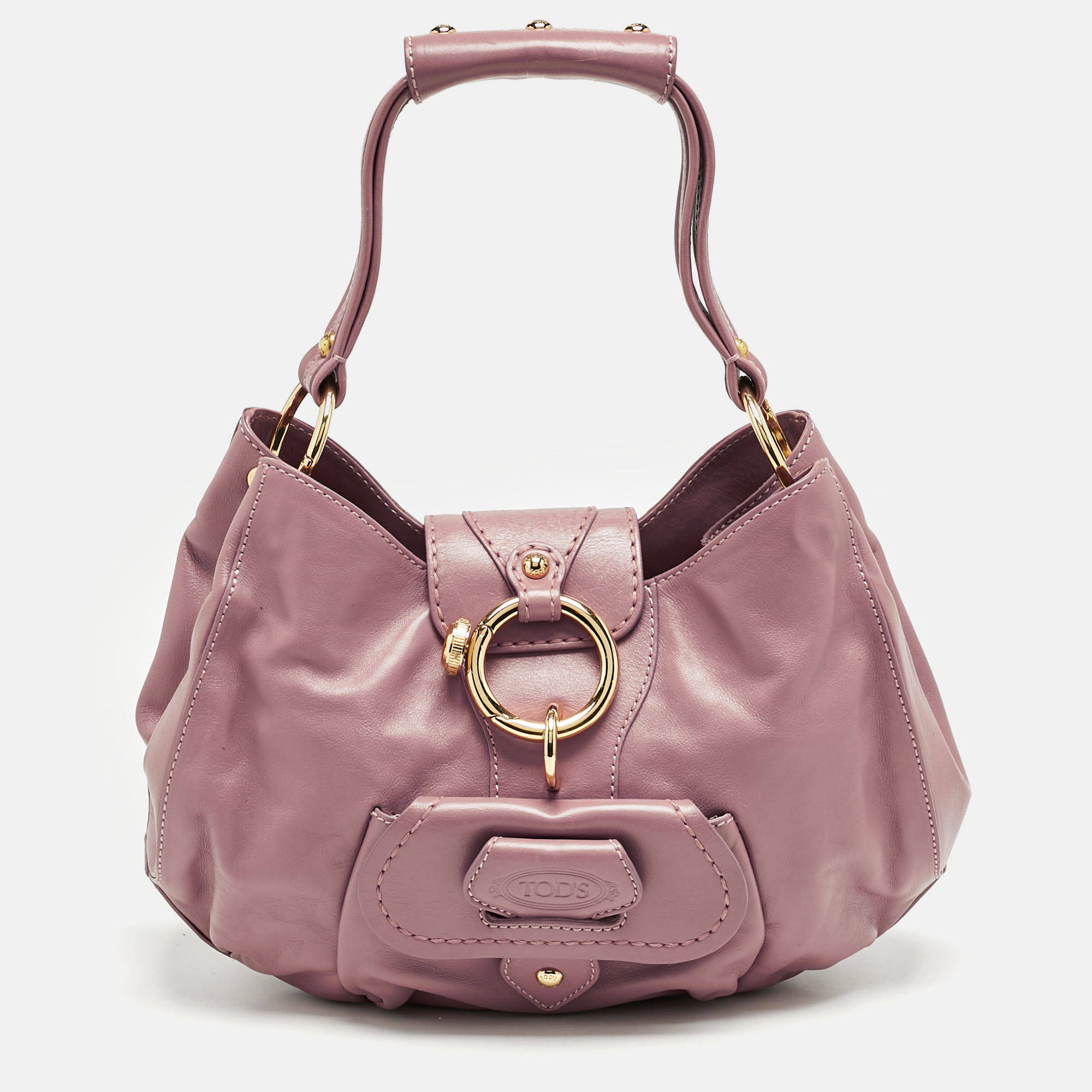 

Tod's Pink Leather Front Pocket Shoulder Bag