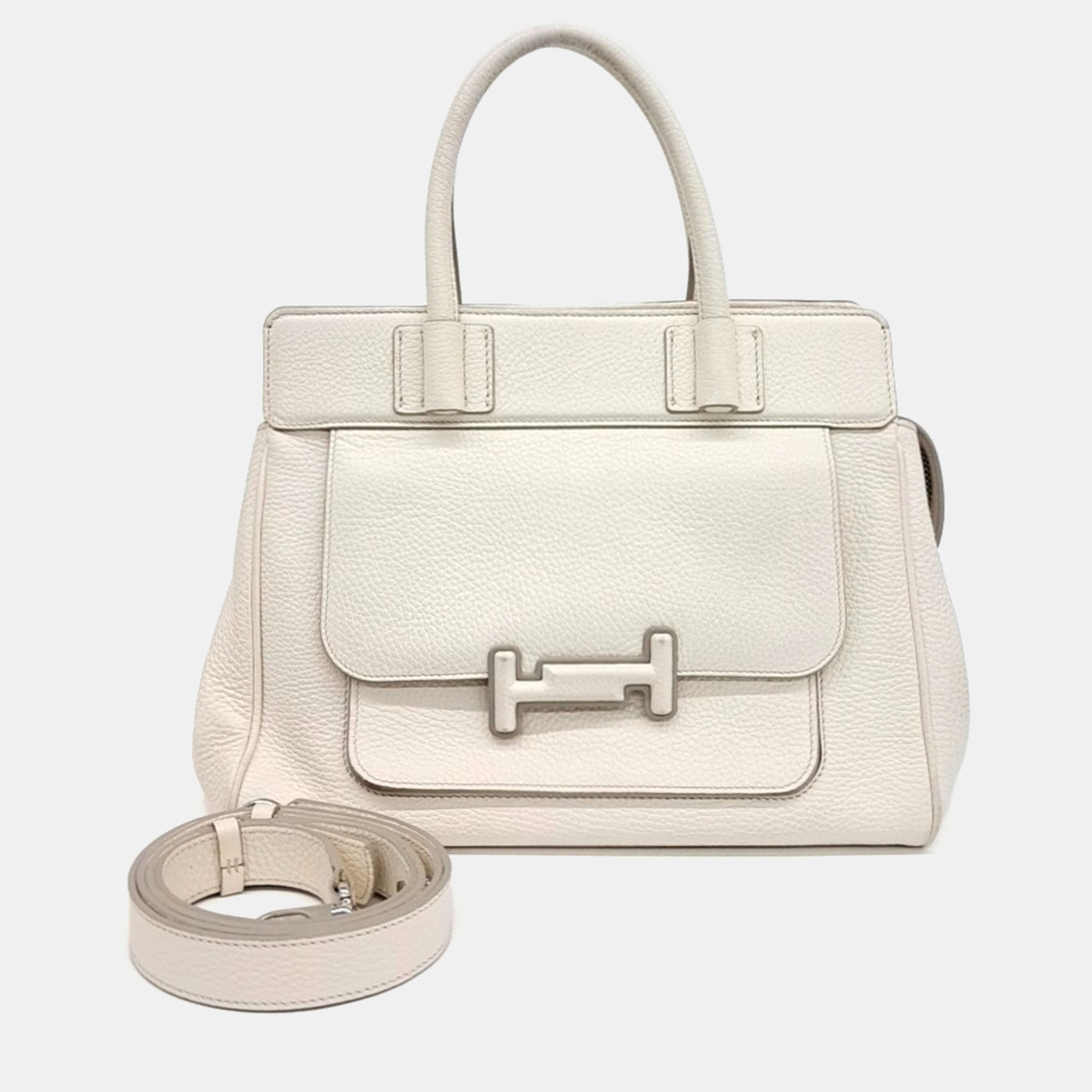 

Tod's White Leather Tote Bag