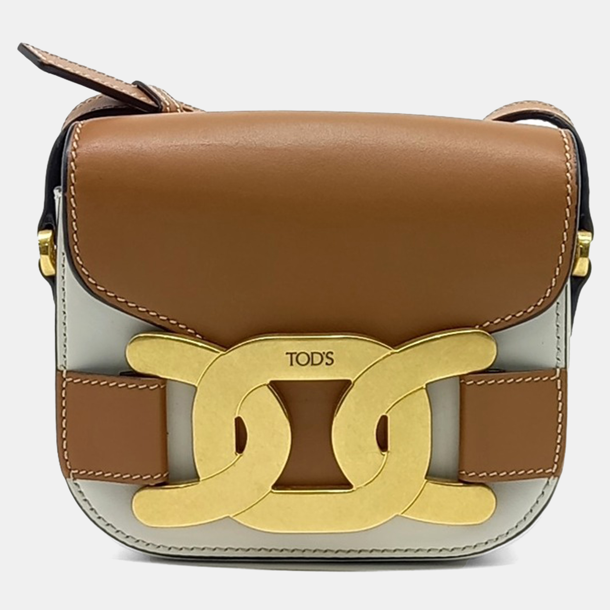 

Tod's Brown White Leather Tod's Kate Shoulder Bag