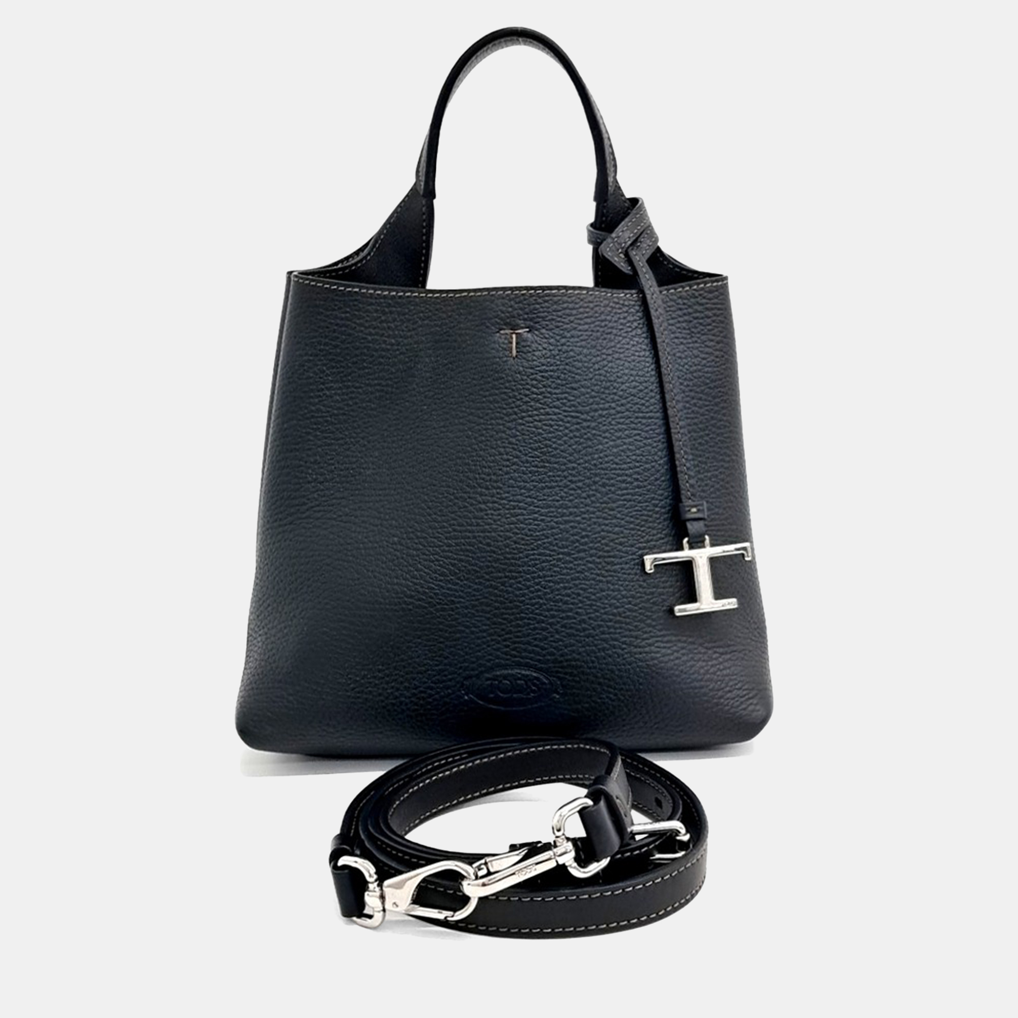 

Tod's Black Leather Mini Tote and Shoulder Bag