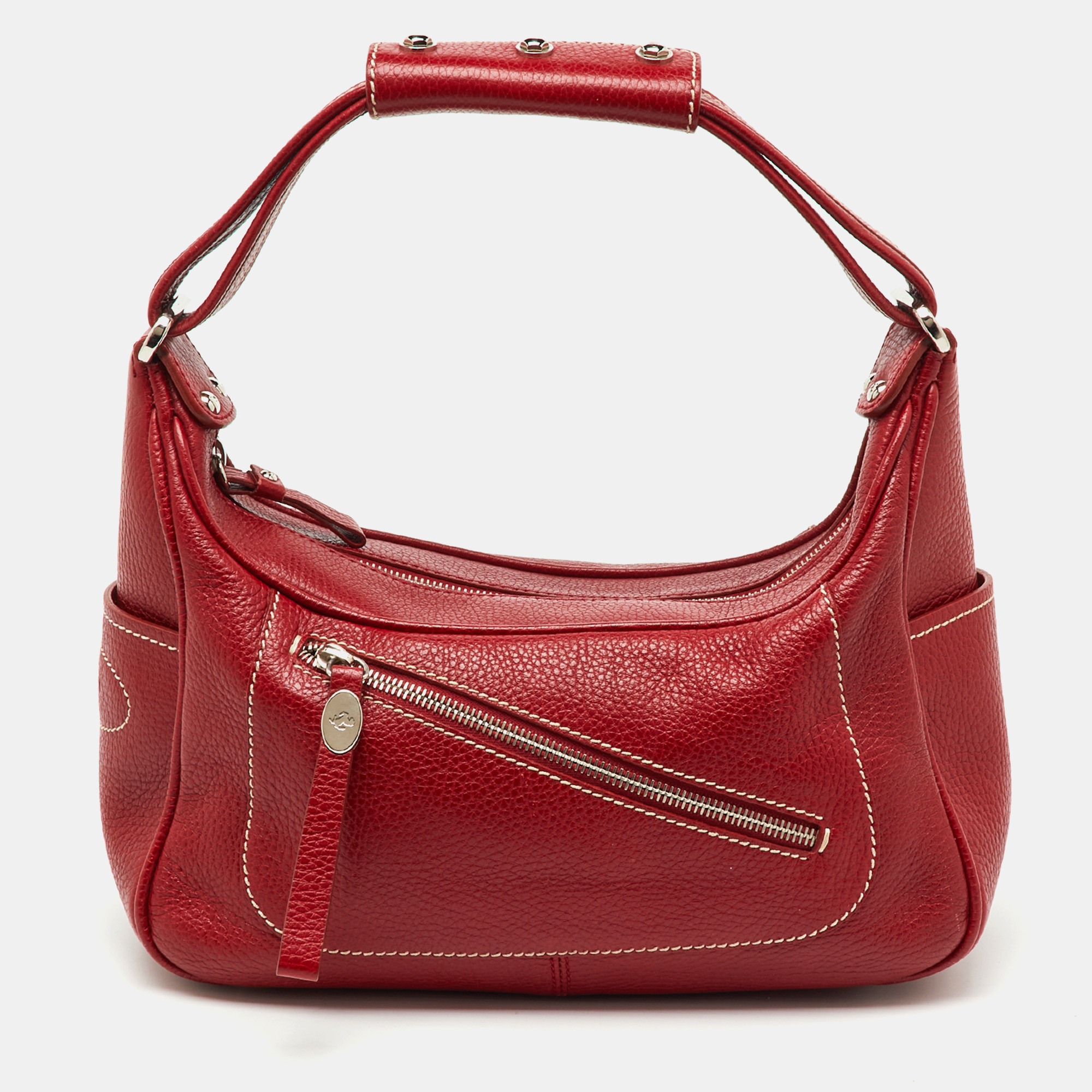 

Tod's by Ferrari Red Leather Micky Hobo