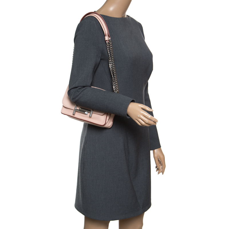 

Tod's Blush Pink Leather Mini Double T Shoulder Bag