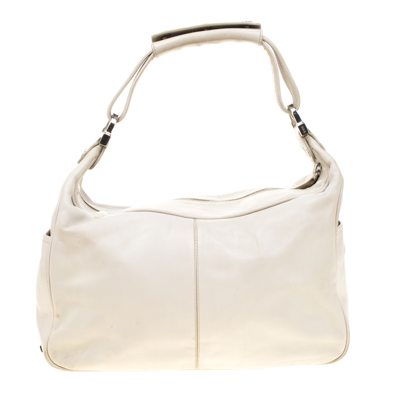 Pre-owned Tod's Off-white Leather Hobo