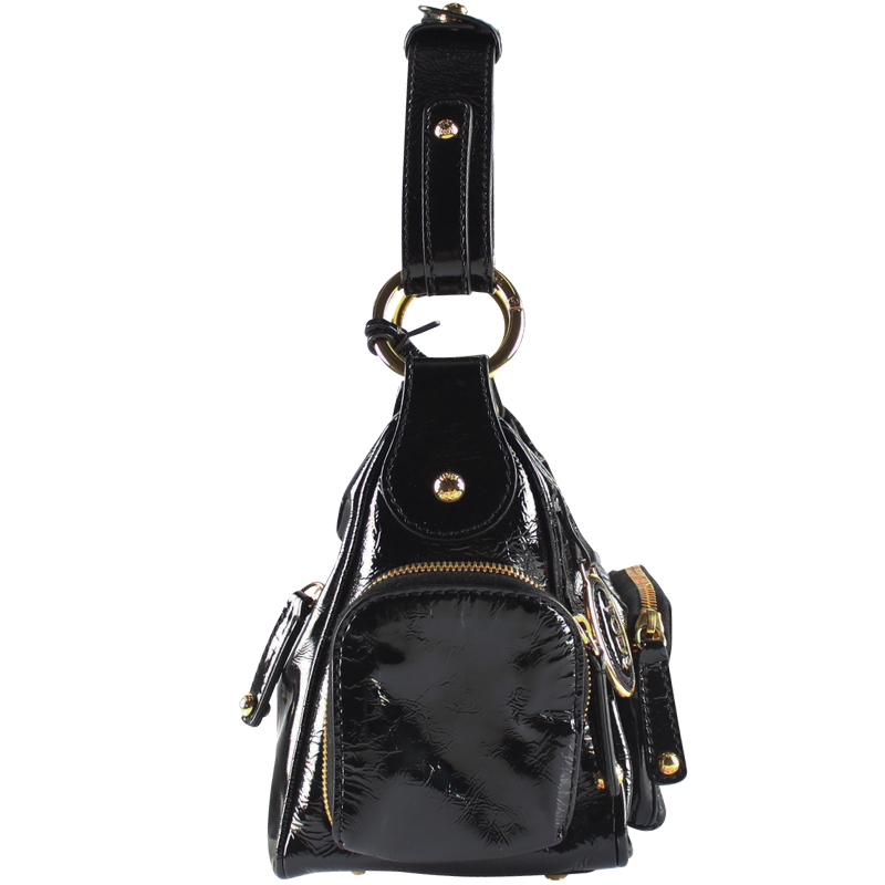 

Tod's Black Leather Varnished Black Shoulder Bag