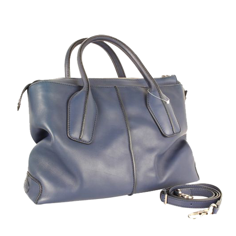 

Tod's Blue Leather D-Cube Shopping Tote Bag