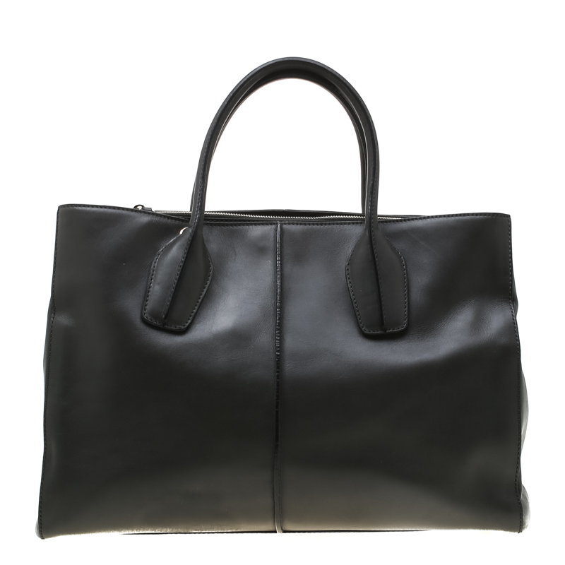 Tod's Dark Grey Leather D-Styling Shopper Tote Tod's | TLC