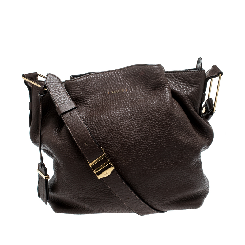 مملوكة مسبقًا حقيبة كتف تودز فلاور جلد بني