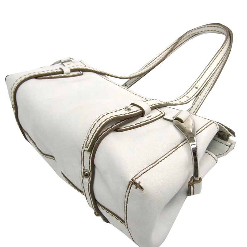 

Tod's White Leather Shoulder Bag