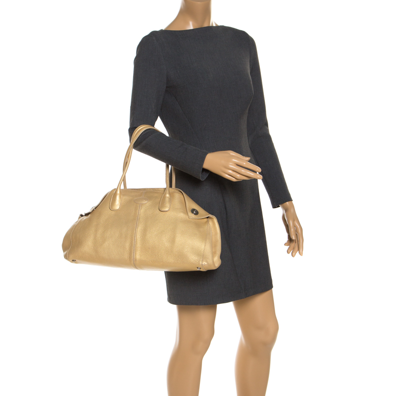 

Tod's Gold Leather D Bag Media Tote