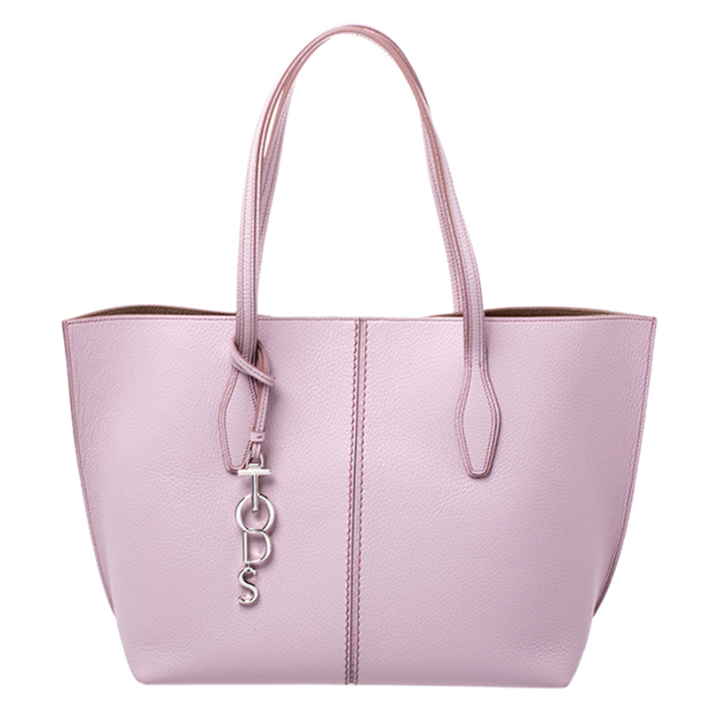 Tod's Pink Leather Small Joy Shopper Tote