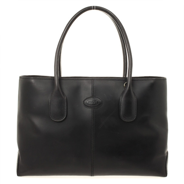 Tod's Black Leather Convertible Tote
