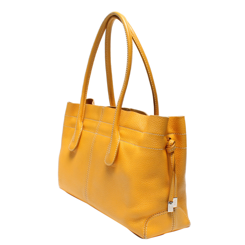 

Tod's Yellow Leather Tote Bag