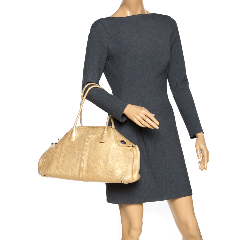 

Tod's Metallic Yellow Leather Girelli Tote