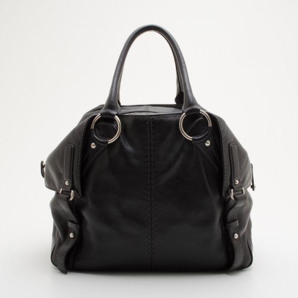 Tods Black Leather Large tote 