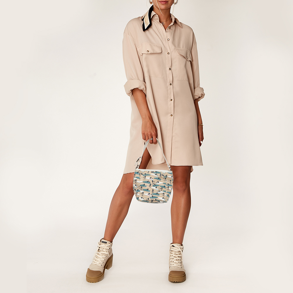 

Tod's Multicolor Water Ski Printed Canvas Shoulder Bag