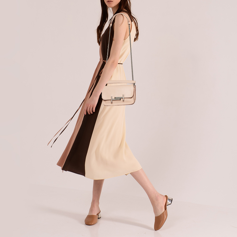 

Tod's Pink Leather Mini Double T Shoulder Bag