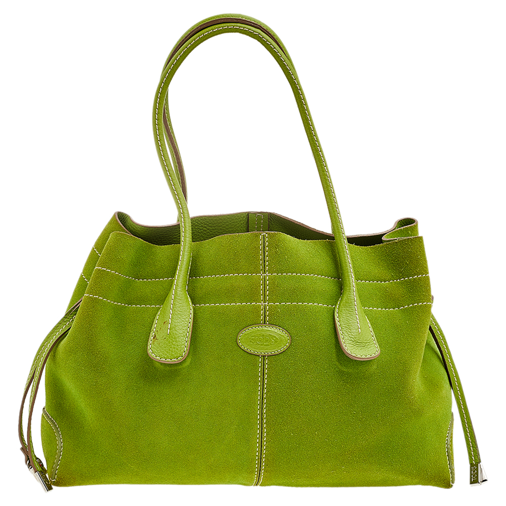 

Tod's Green Suede D Bag Media Tote