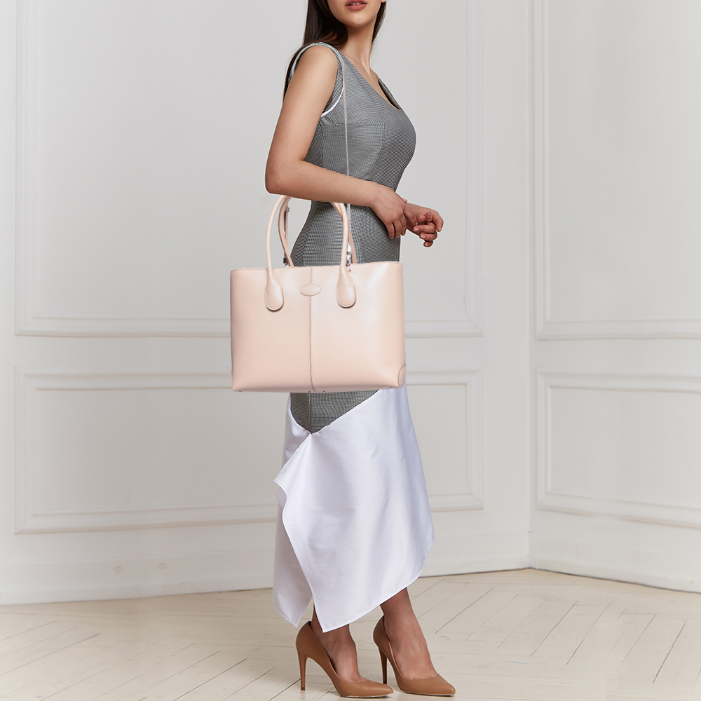 

Tod's Dusty Pink Leather Classic D-Bag Tote