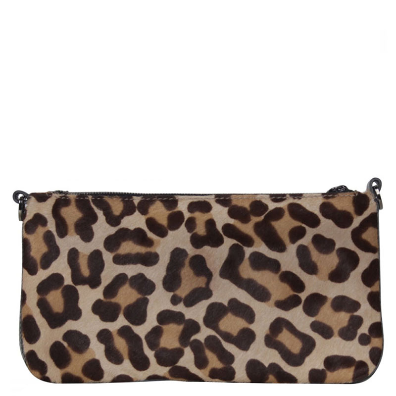 

Tod's Animal Print Clutch, Beige