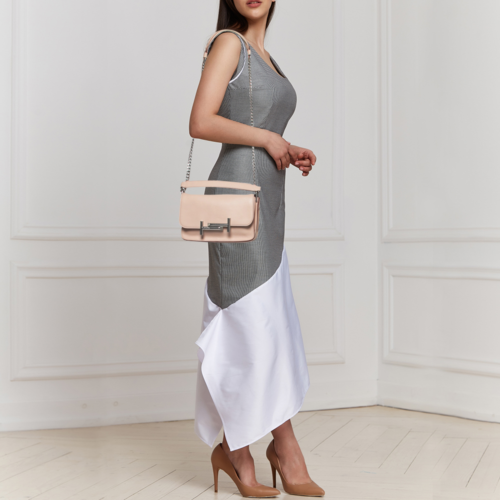 

Tod's Blush Pink Leather MIni Double T Shoulder Bag