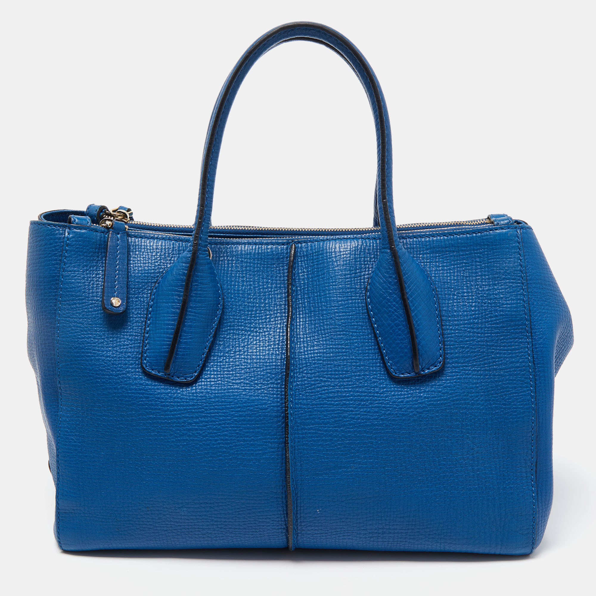 

Tod's Blue Leather Small D-Styling Shopper Tote