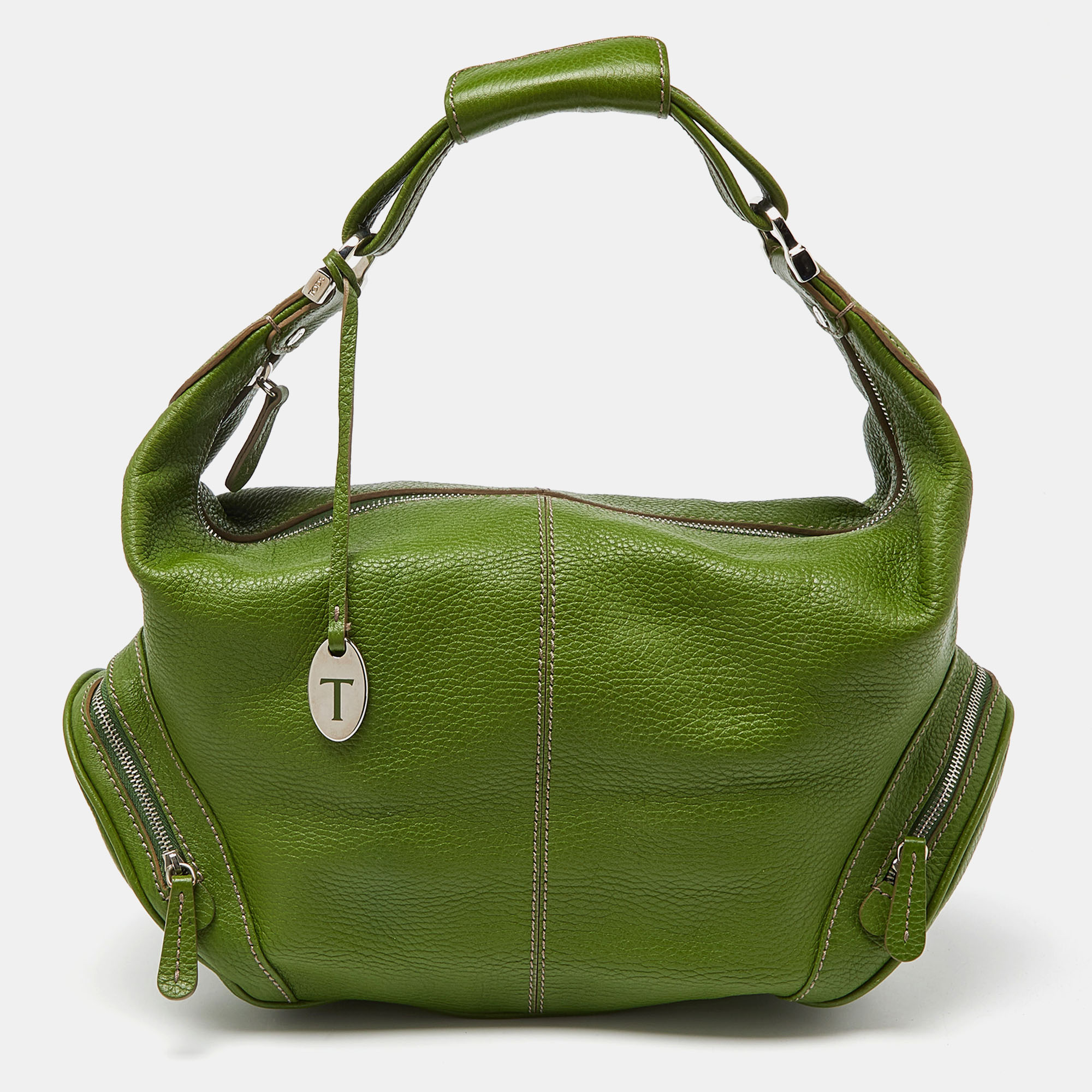 Pre-owned Tod's Green Leather Charlotte Hobo