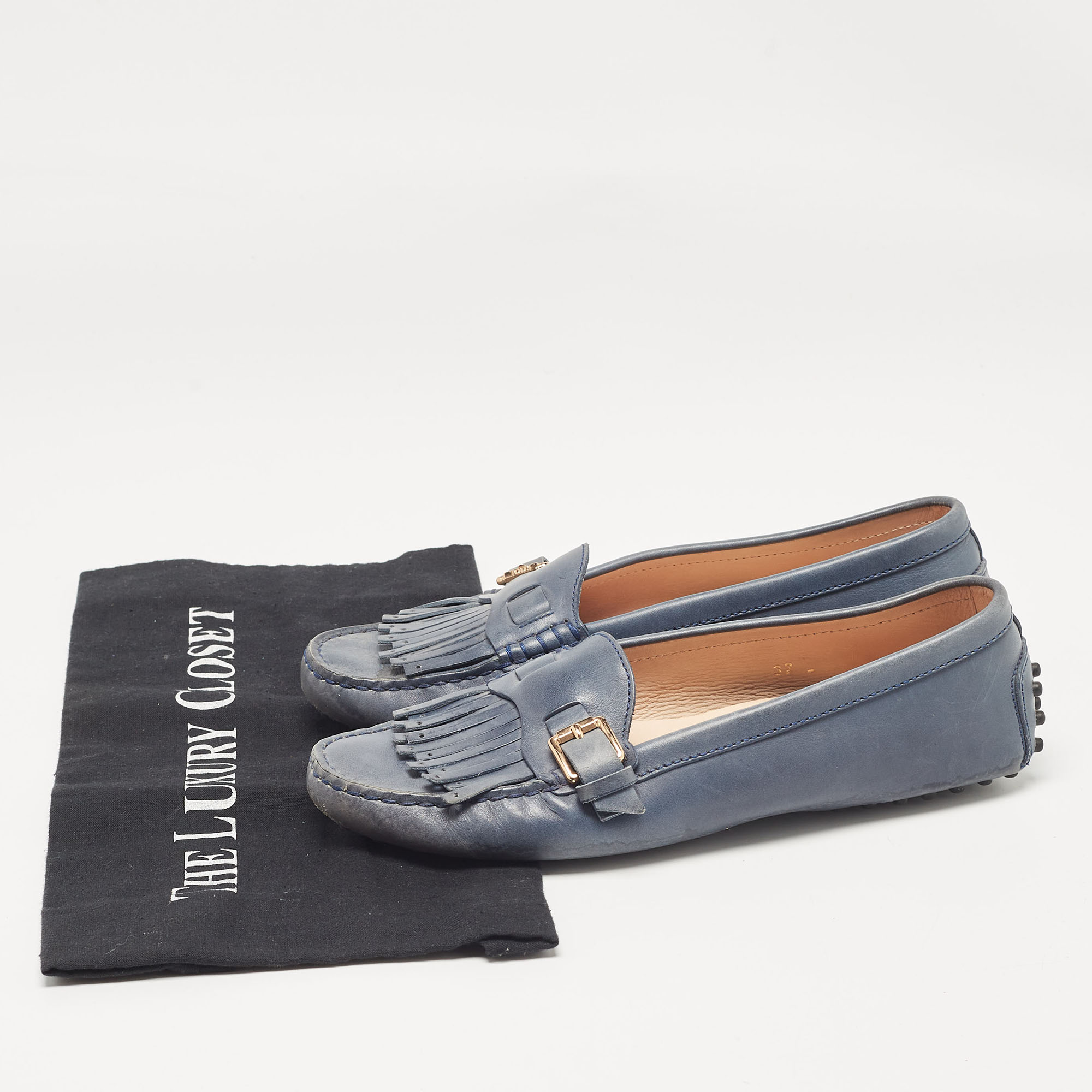 Tod`s Blue Leather Loafers 37 
