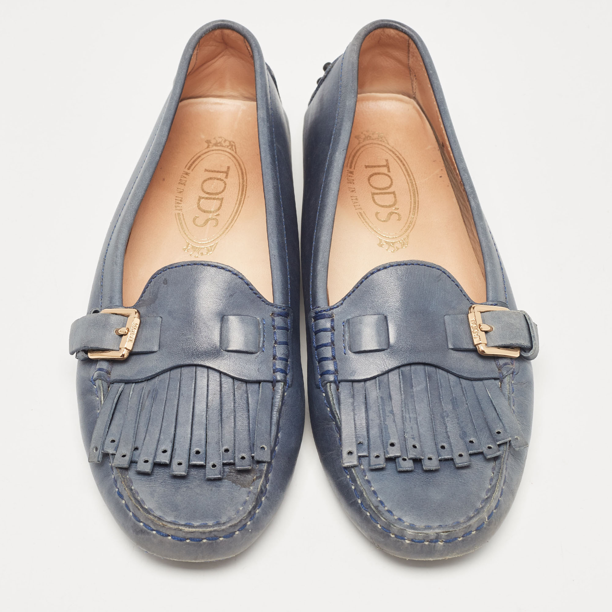 Tod`s Blue Leather Loafers 37 