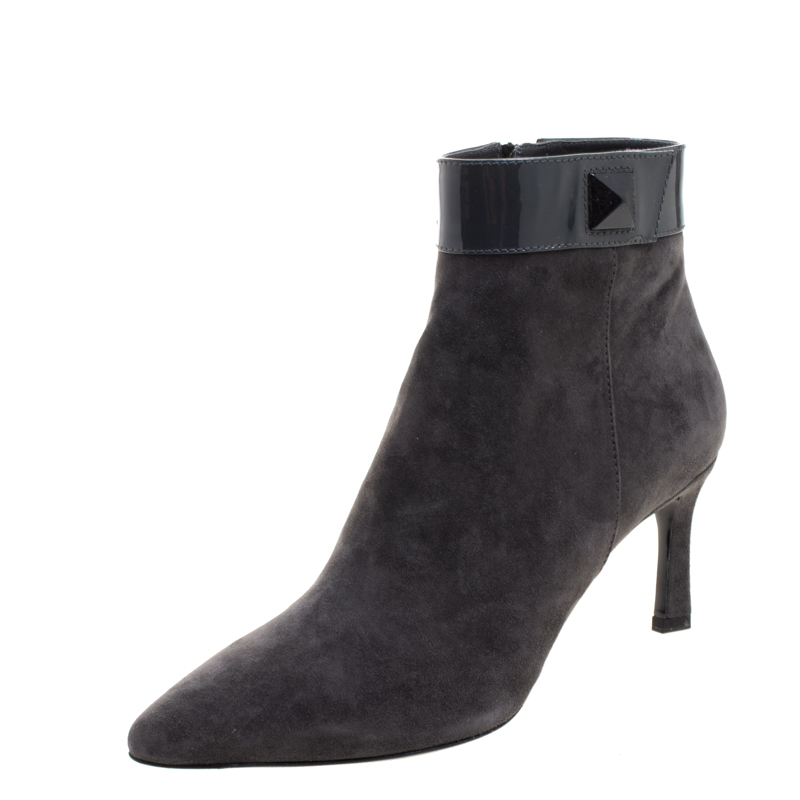 Pre Owned Tod's Grey Suede Ankle Boots Size 39
