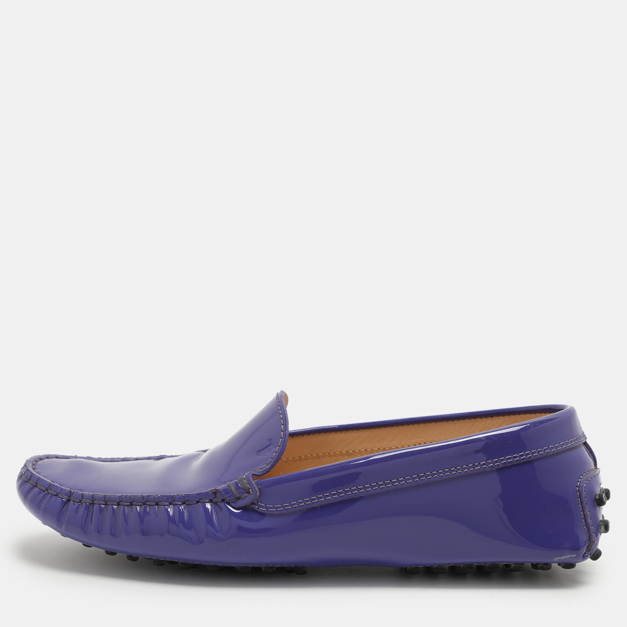 

Tod's Purple Patent Leather Slip On Loafers Size