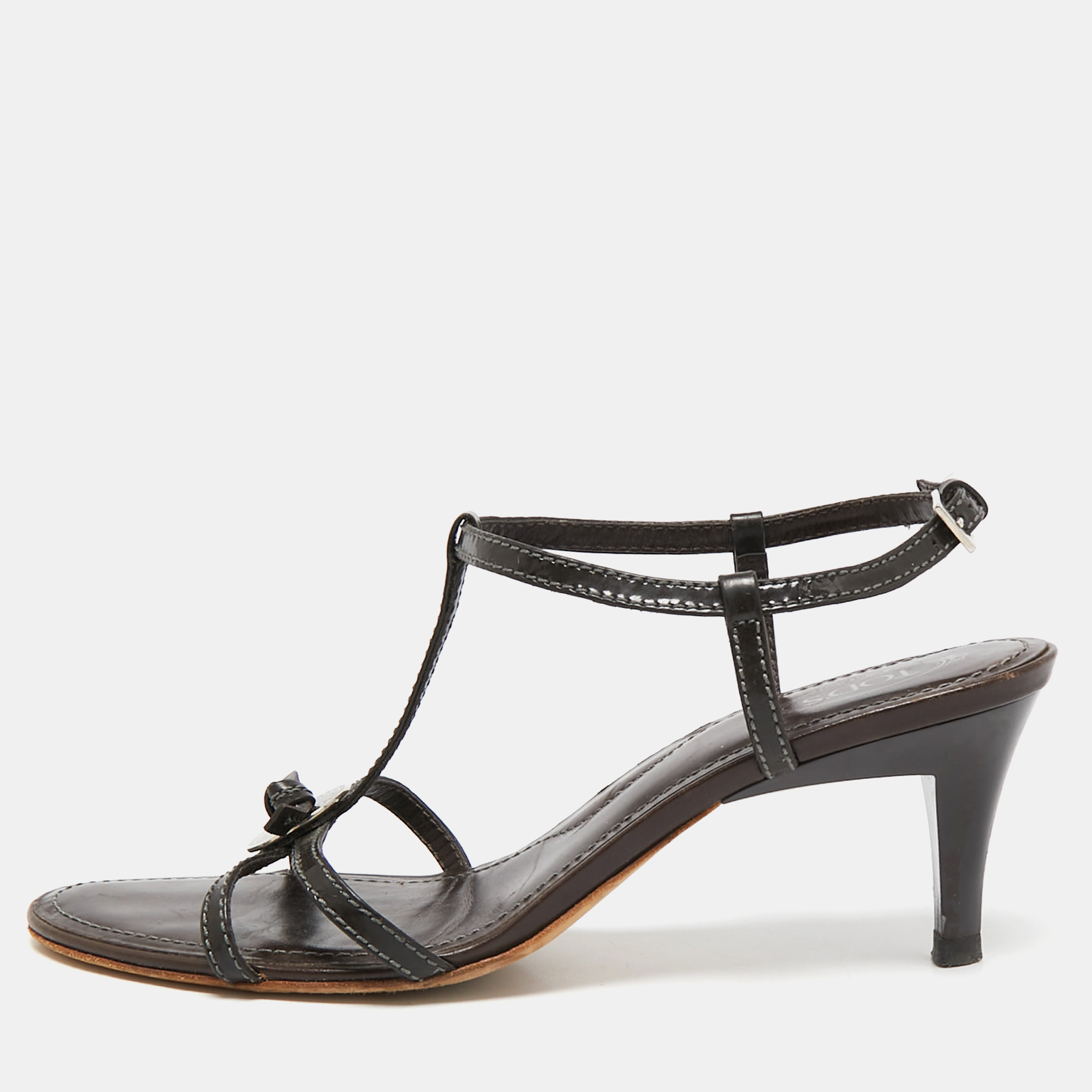 

Tod's Brown Patent Leather Strappy Sandals Size